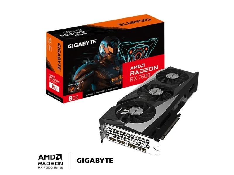 Gigabyte Radeon RX 7600 Gaming OC - Grafikkort - Radeon RX 7600 - 8 GB GDDR6 - PCIe 4.0 - 2 x DisplayPort, 2 x HDMI