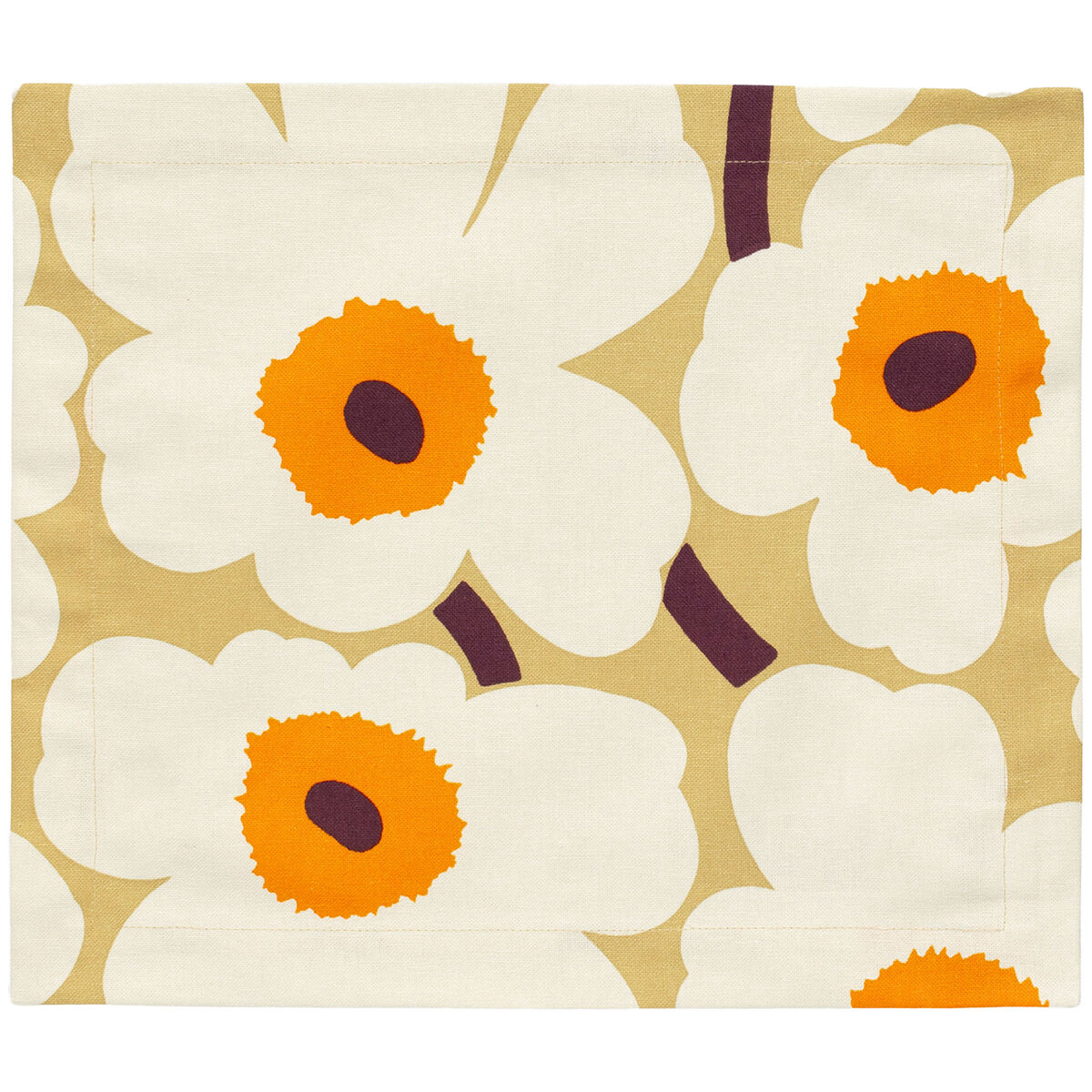 Marimekko Pieni Unikko bordskåner 35x40 cm, hvit/oransje/karamell