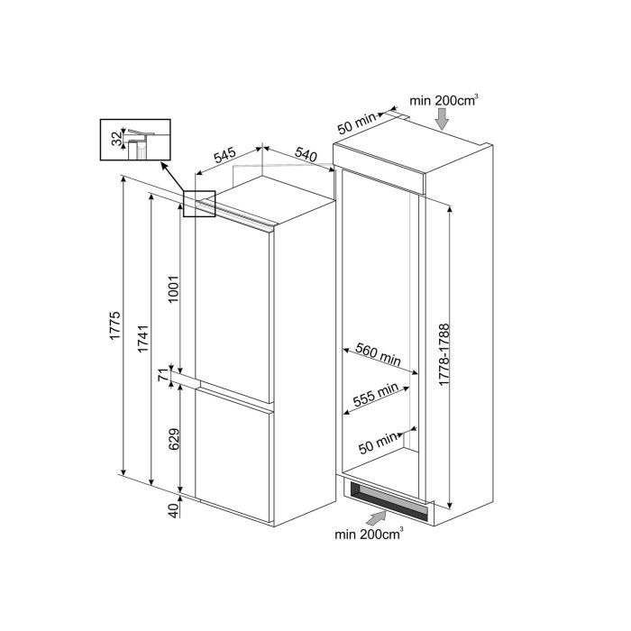 SMEG Einbau-Kühl-Gefrierkombination C8175TNE