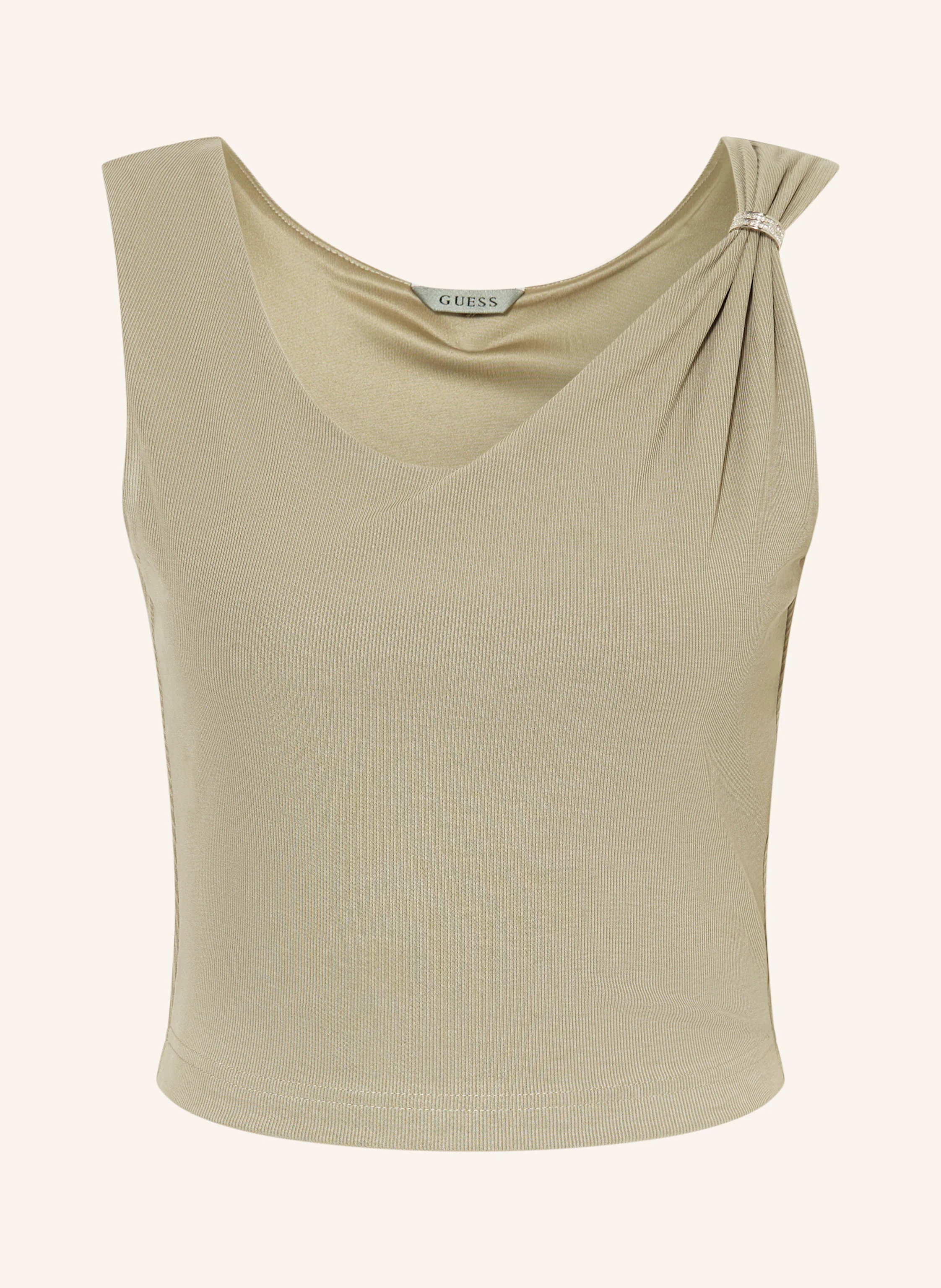GUESS Cropped-Top AIMEE mit Schmucksteinen