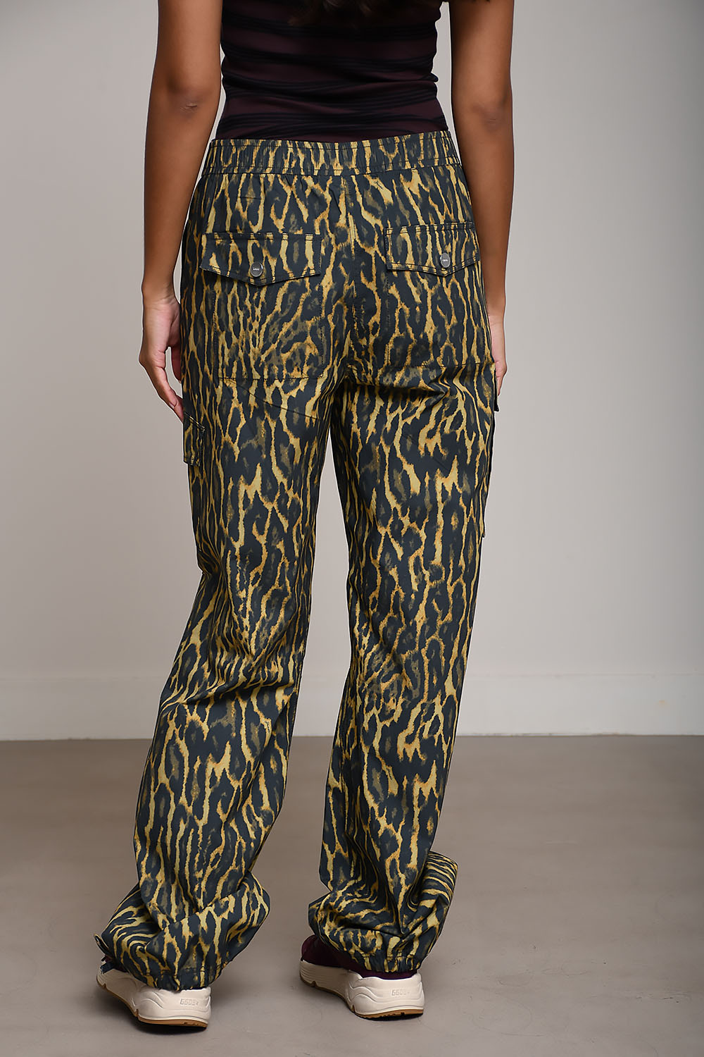Printed stretch cargo pants