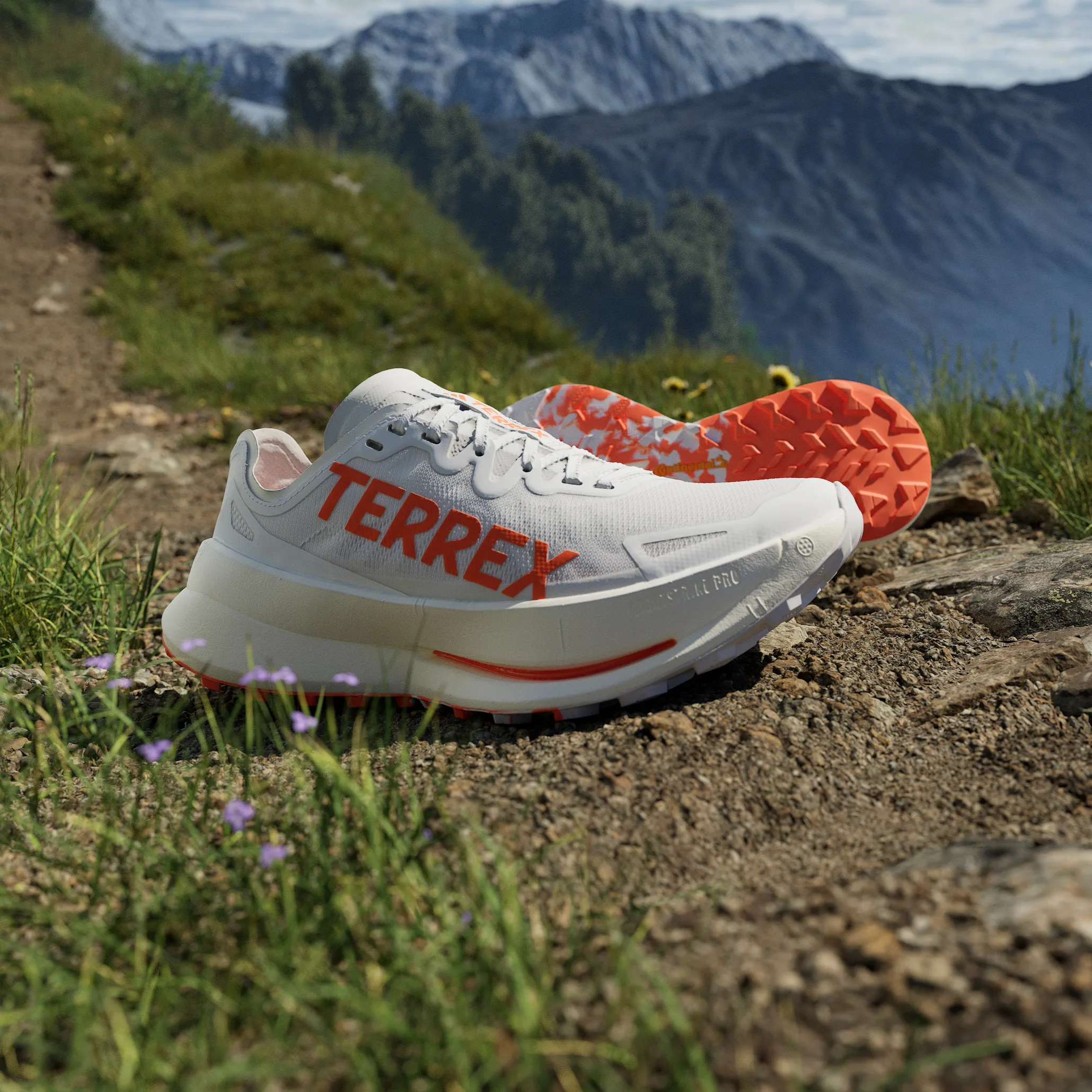 Adidas Women's Terrex Agravic Speed Ultra Trail Running Shoes Cloud White/Impact Orange/Dash Grey