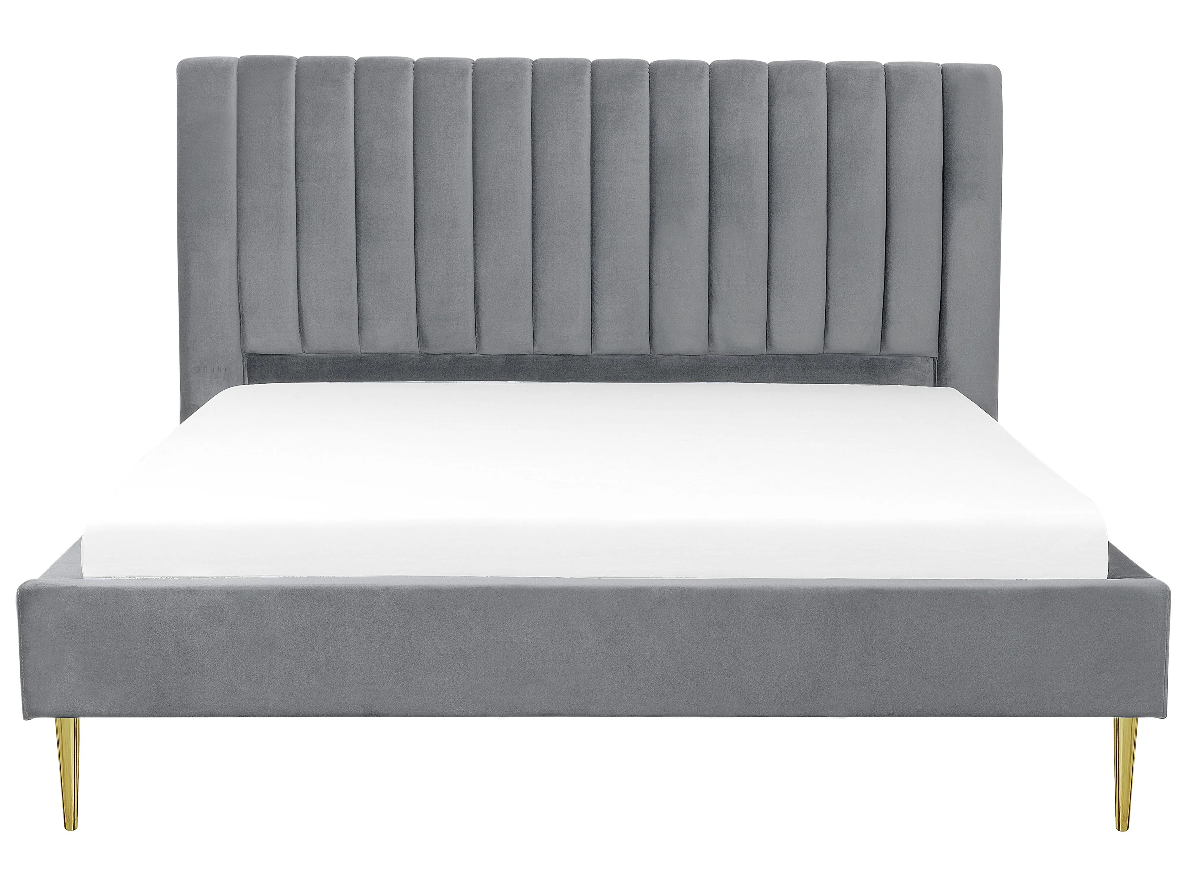 Bed Fluweel MARVILLE 180 x 200 cm Grijs
