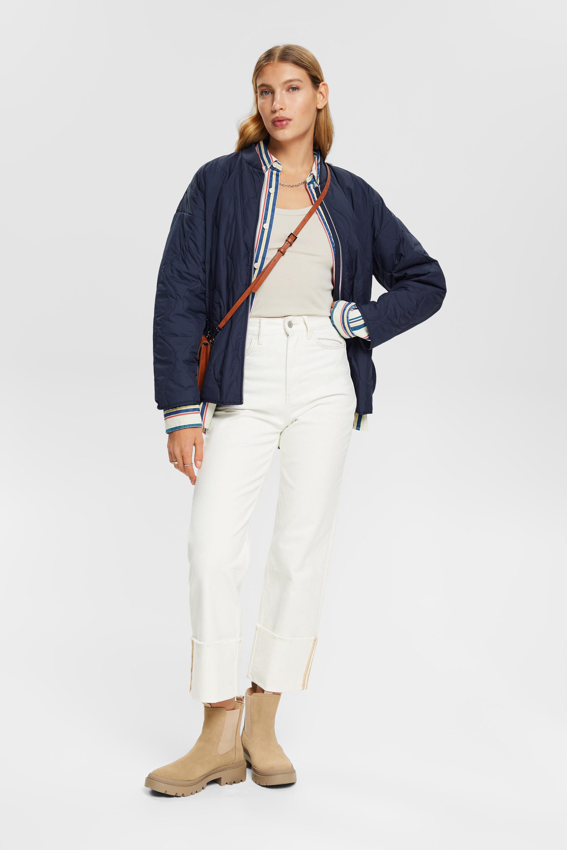 Blouson bombardier extra léger d’aspect matelassé