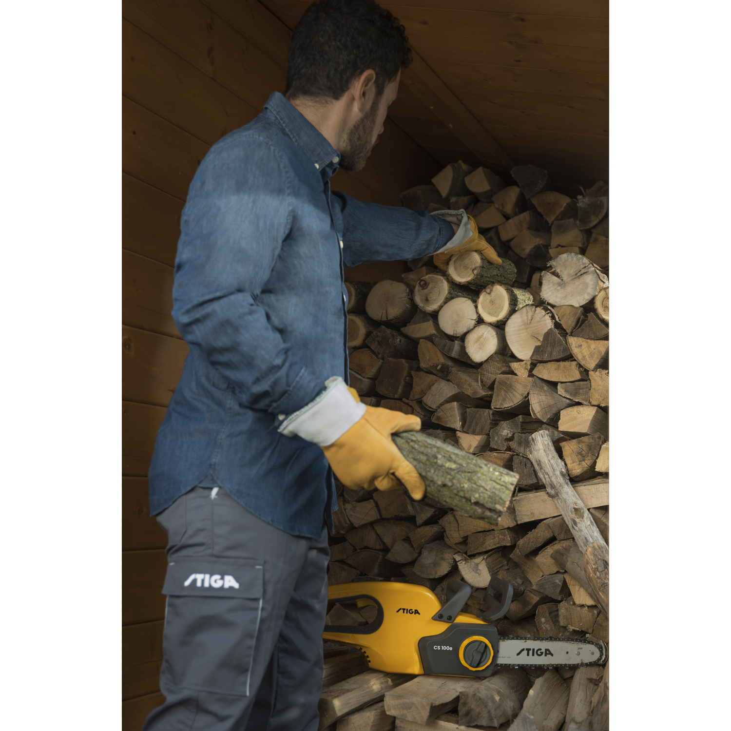 Stiga CS 100e Kit Accu kettingzaag (1x 4,0Ah accu) - 20V