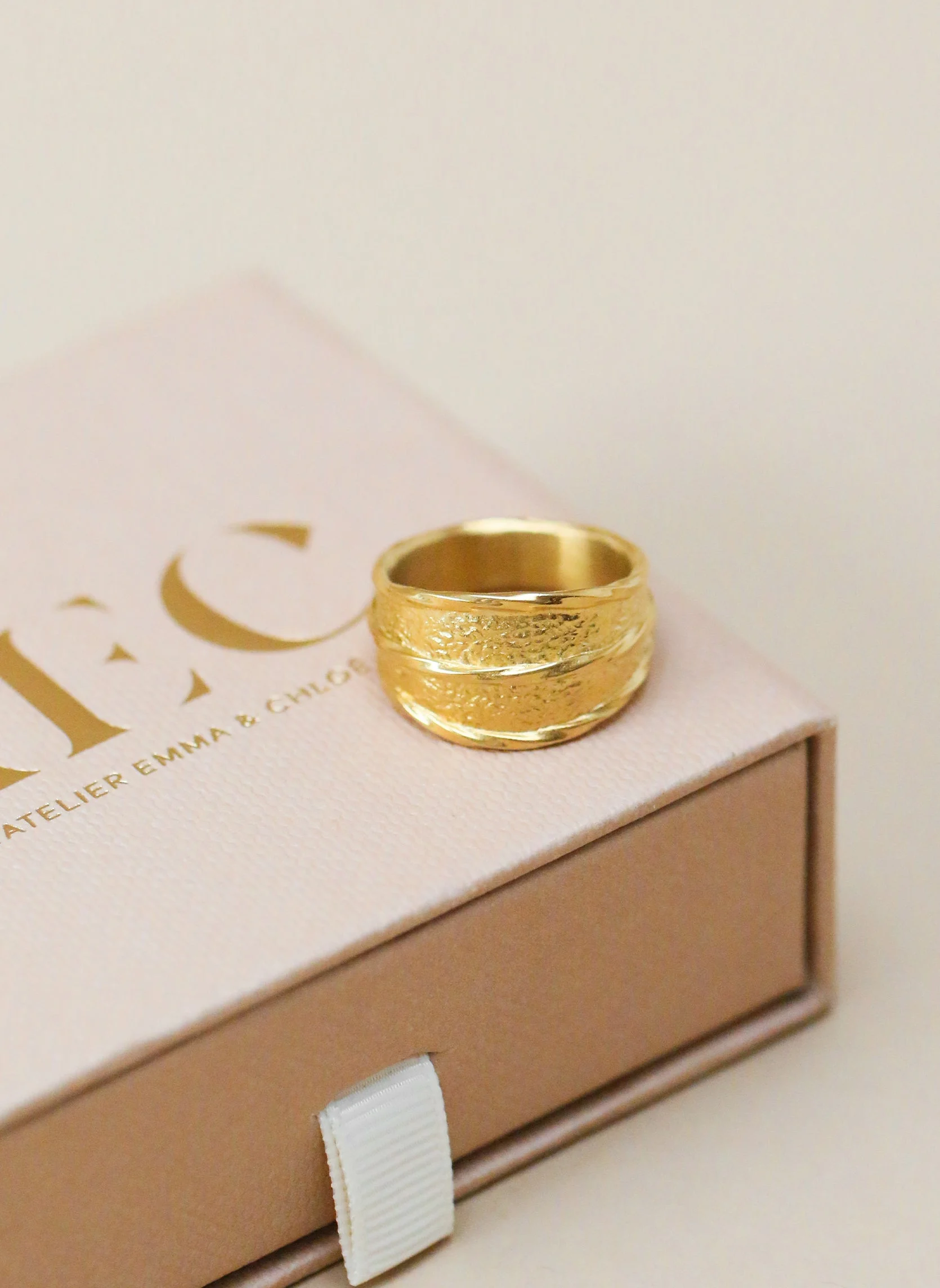 OCEANE - Bague large oceane | Doré