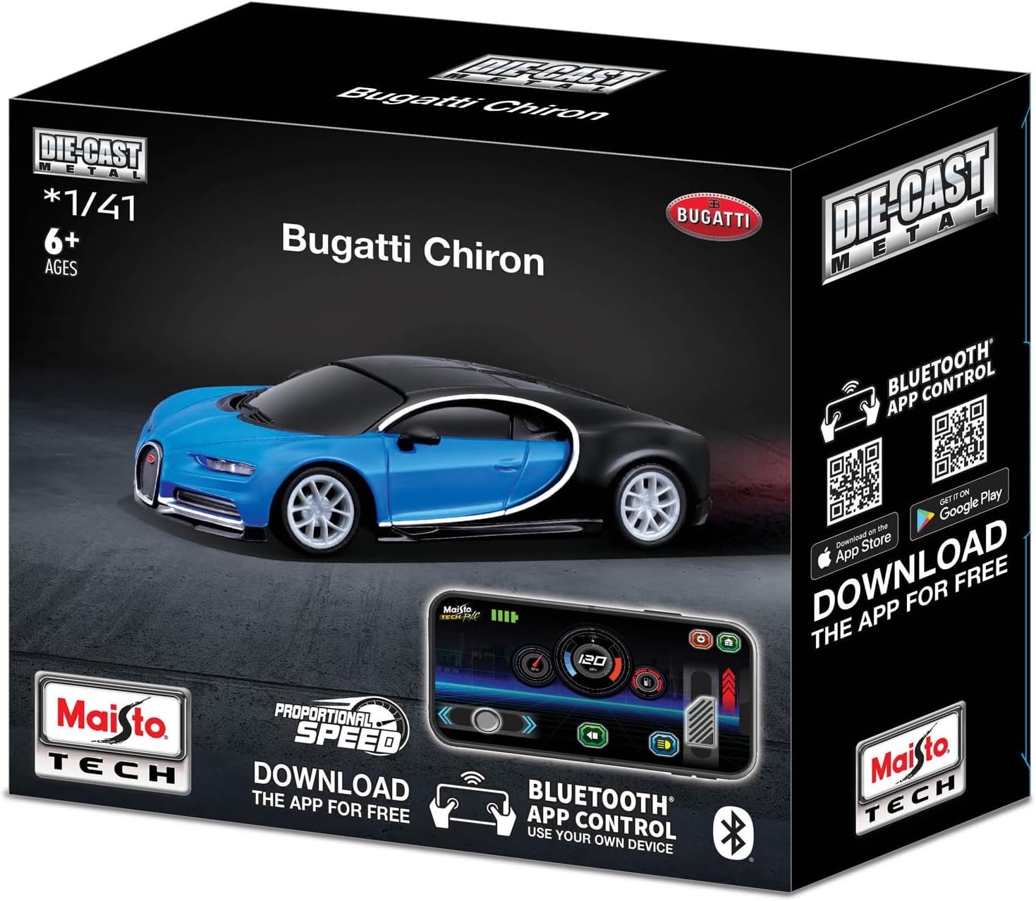 Maisto Tech 82650 - Ferngesteuertes Auto - Bugatti Chiron (11cm, Maßstab 1:41) Spielzeugauto Modellauto
