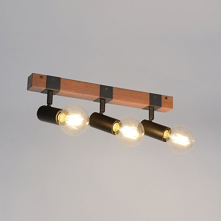 Réglette spot 3 lumières E27 40W Corep Aalto noir L.44 x H.9.5 x P.12,5 cm