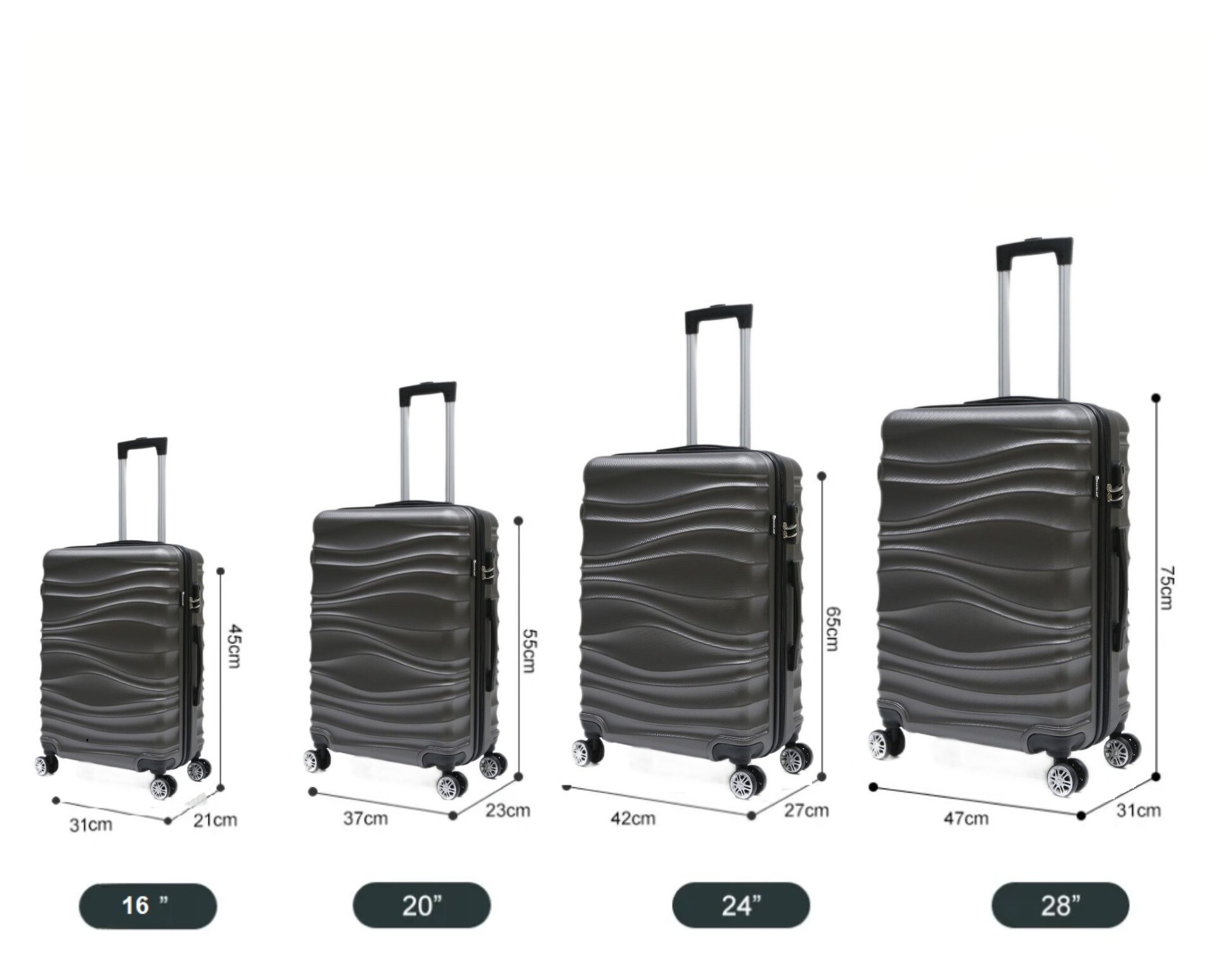 4 tlg Reisekoffer Hartschale