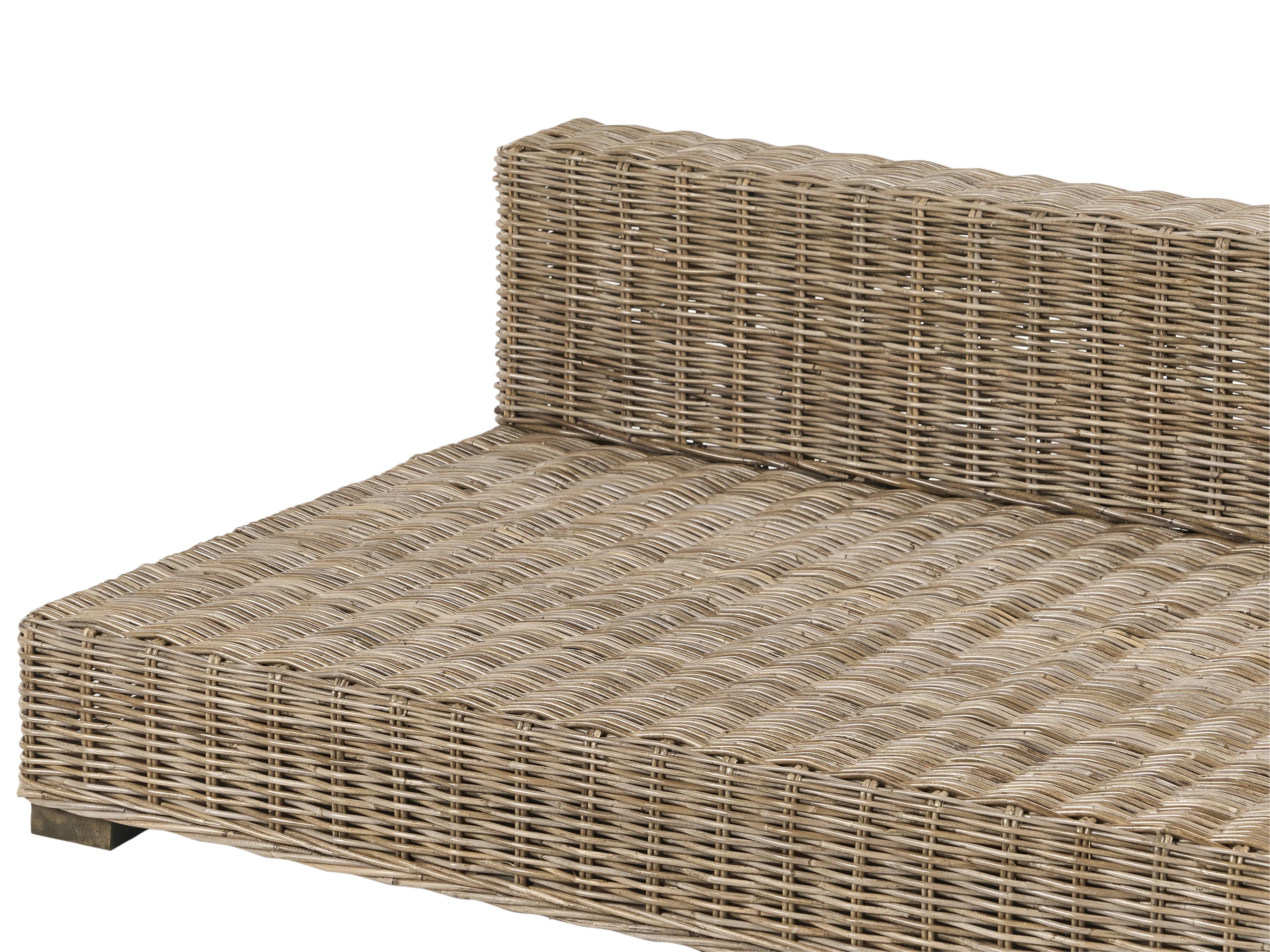 Loungeset met tafel 4-zits VARALLO linkszijdig modulair Rotan Grijs