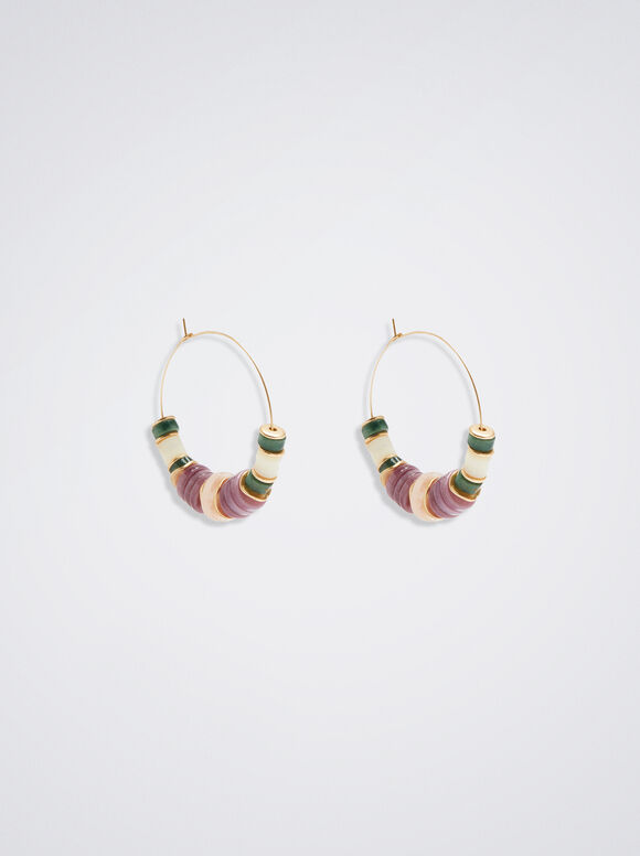 Brincos de argola com pedra - Multicoloridos