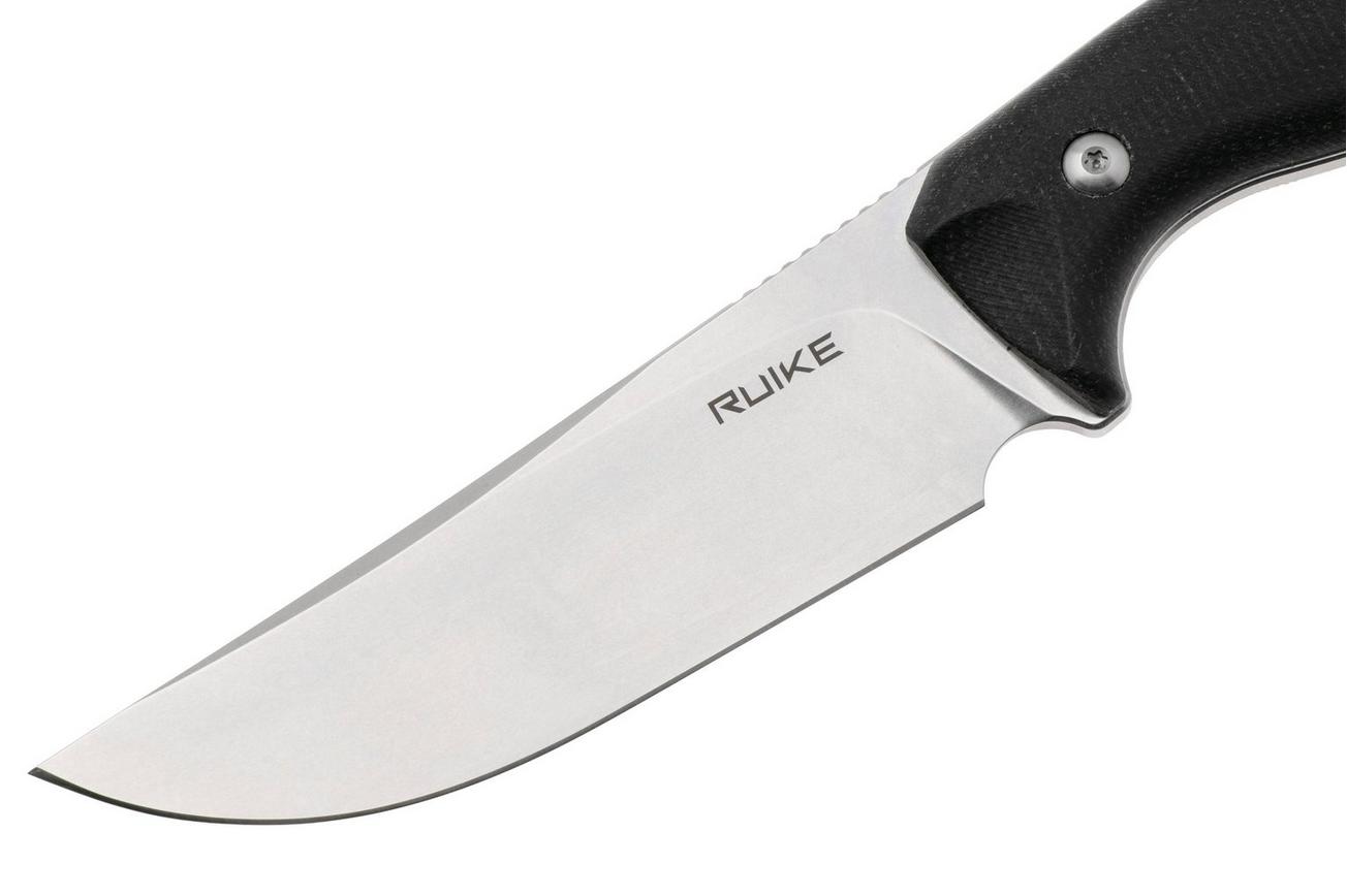 Ruike F186-MB Stonewashed D2, Black Micarta, vaststaand mes