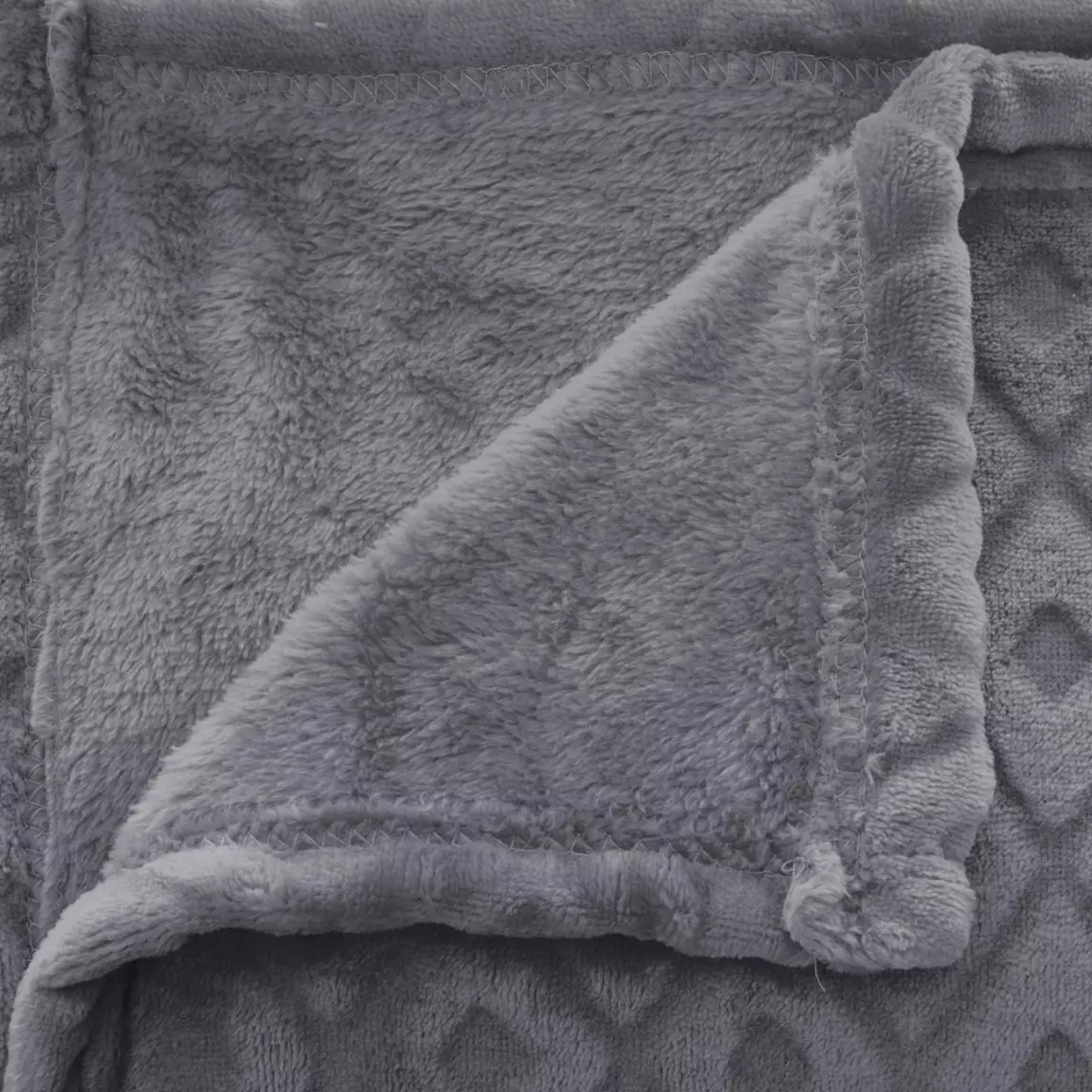 Plaid doux (230 cm) 3D Losange Gris foncé