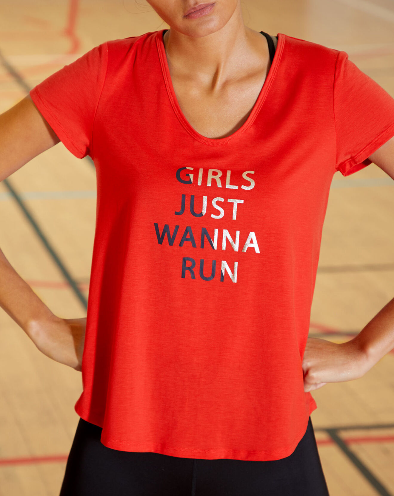 Etam T-Shirt de sport Jen à motif rouge
