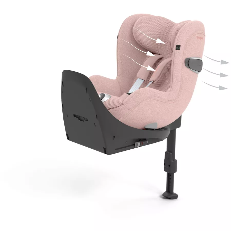 cybex PLATINUM Reboarder Sirona T I-Size Peach Pink Plus mit Basisstation Base T