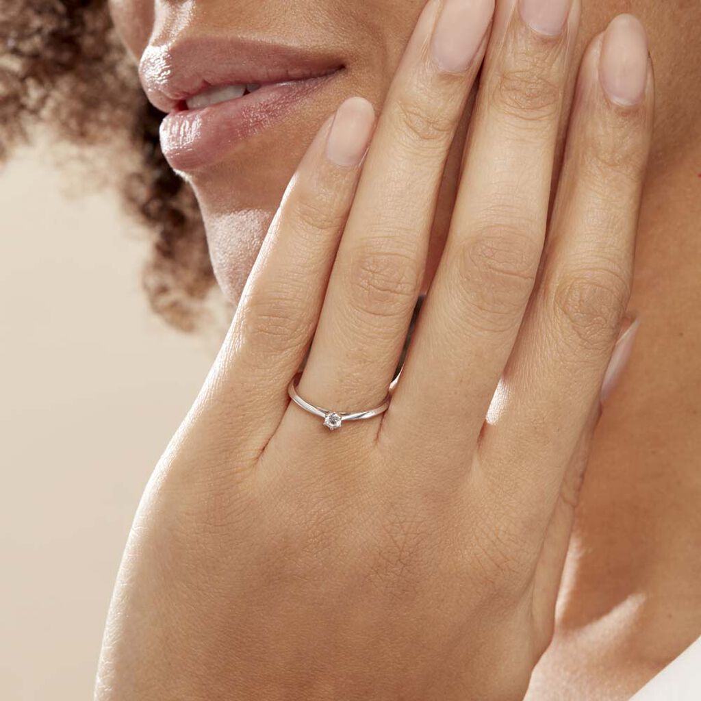 Bague Solitaire Veronika Or Blanc Diamant