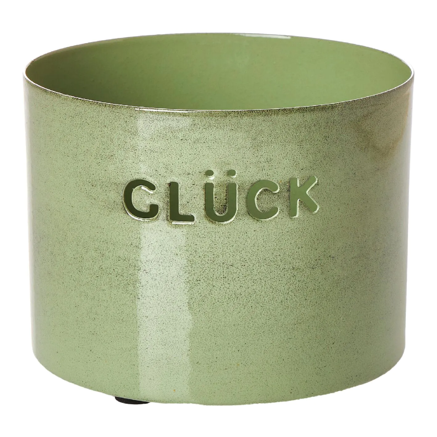Windlicht Glück in der Farbe grün