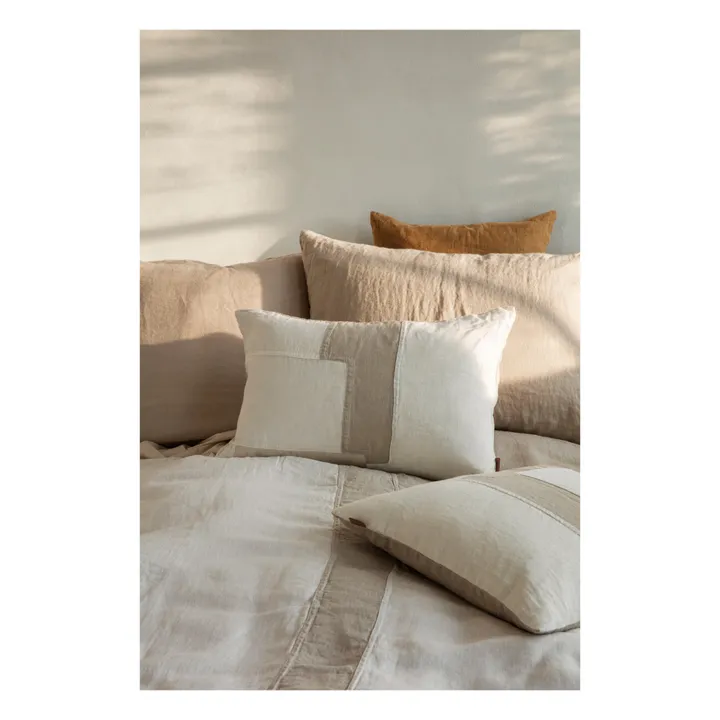 Ferm Living Dessus de lit Part patchwork en lin  | Blanc