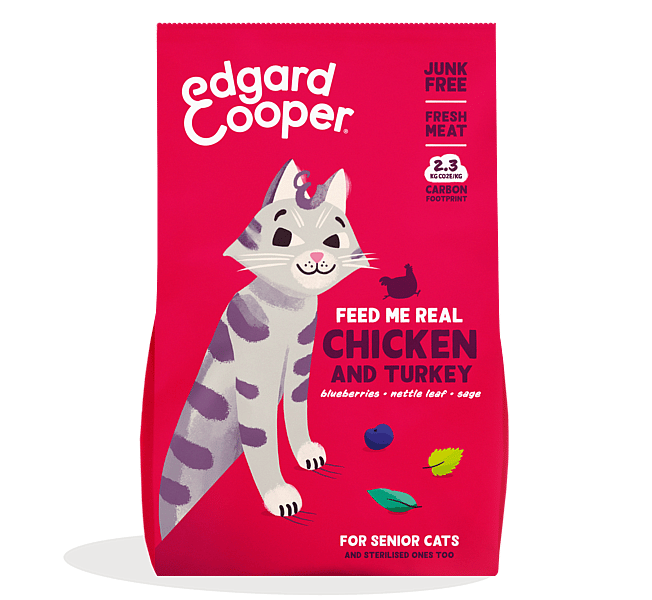 Edgard & Cooper Kattenvoer Senior Kip en Kalkoen Kat 2 kg | 12763