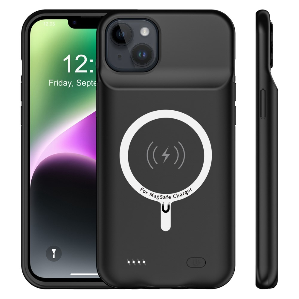 iPhone 14 MagSafe Backpack Akku Case Schutzhülle (7000mAh) - Schwarz
