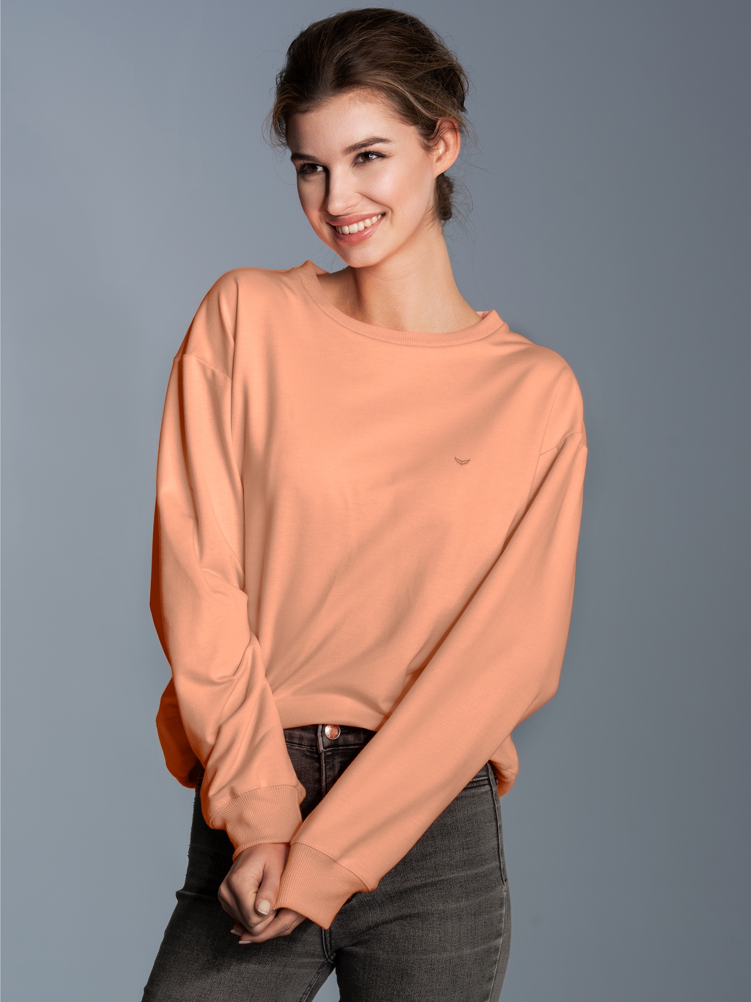 Dünnes Sweatshirt Apricot