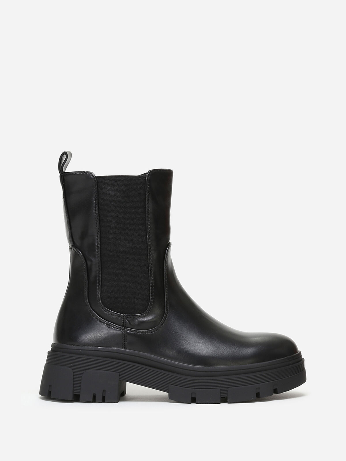 Bottines chelsea crantées en simili- Noir