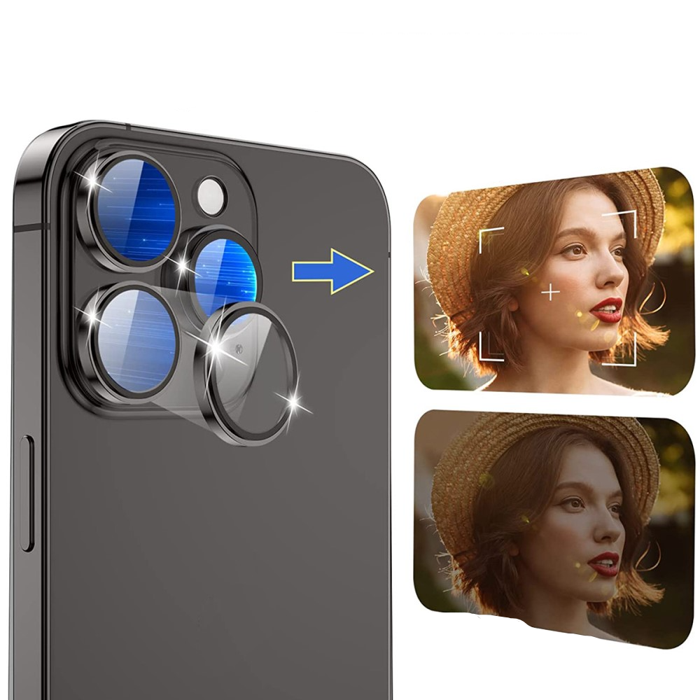 iPhone 15 Pro / iPhone 15 Pro Max Ultra Clear Kameraschutz Objektiv Ring Protector Abdeckung - Blau