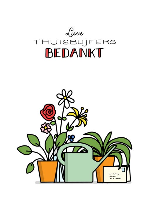 YH Tekent | Bedankt kaart | Thuisblijfers