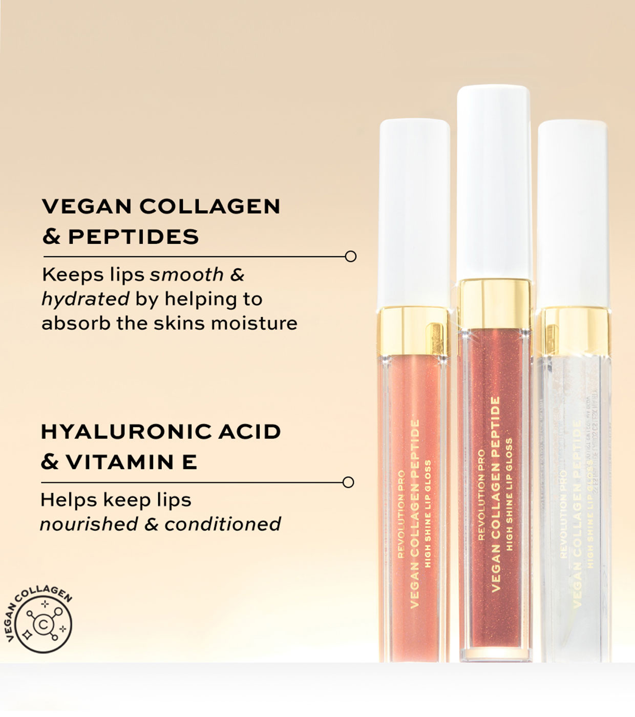 Revolution Pro - Brilho Labial Vegan Collagen Peptide - Cherie