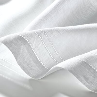 Scheibengardine Reinleinenvoile, Breite 120 cm, Höhe 60 cm