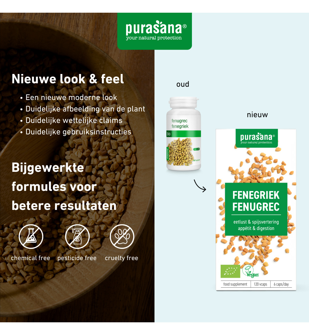 Purasana Fenegriek/Fenugrec Vegan Bio (120 vega capsules)