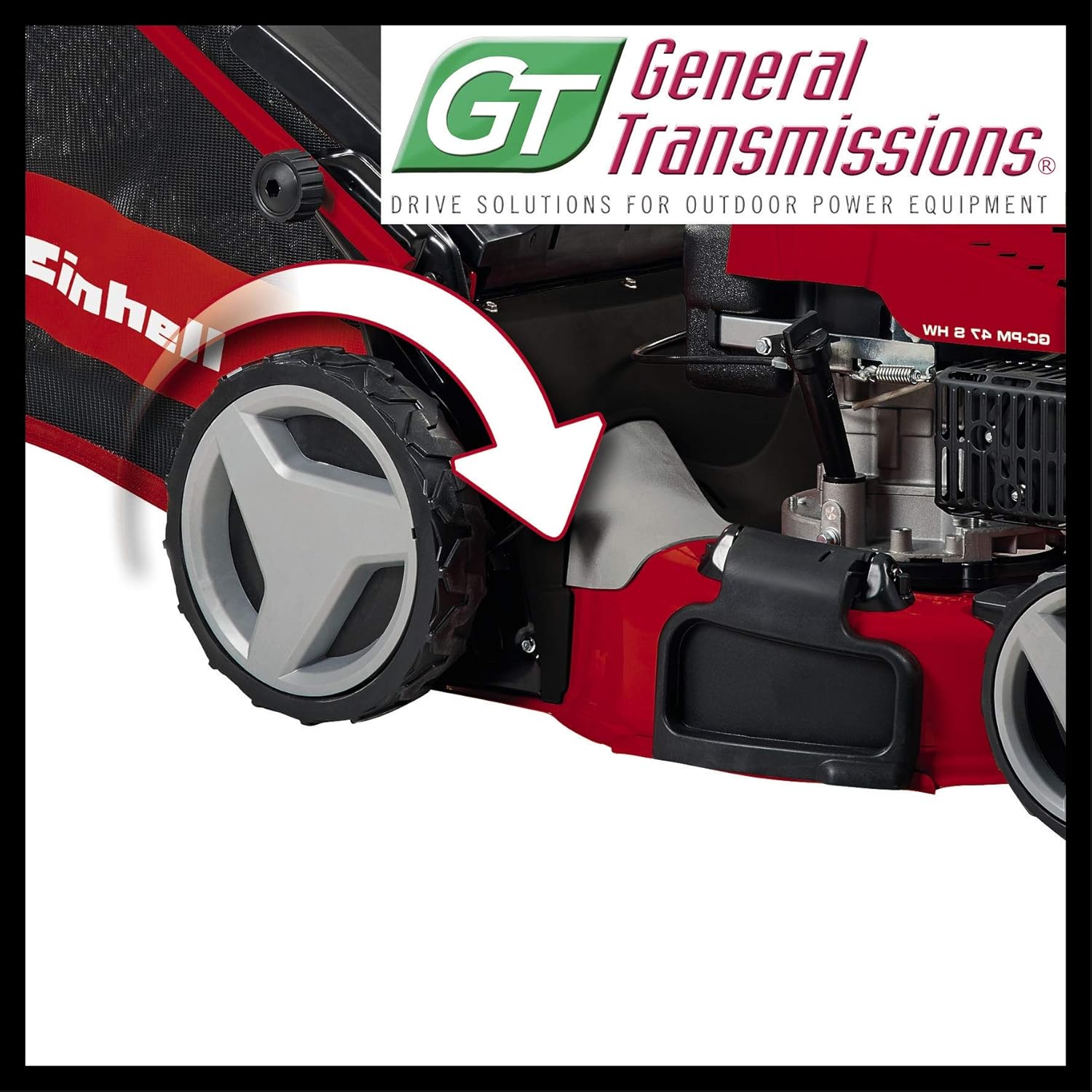 Einhell Tondeuse à gazon thermique GC-PM 56/2 S HW (173cc, surfaces jusqu’à 2 200 m², Largeur de coupe 56 cm)