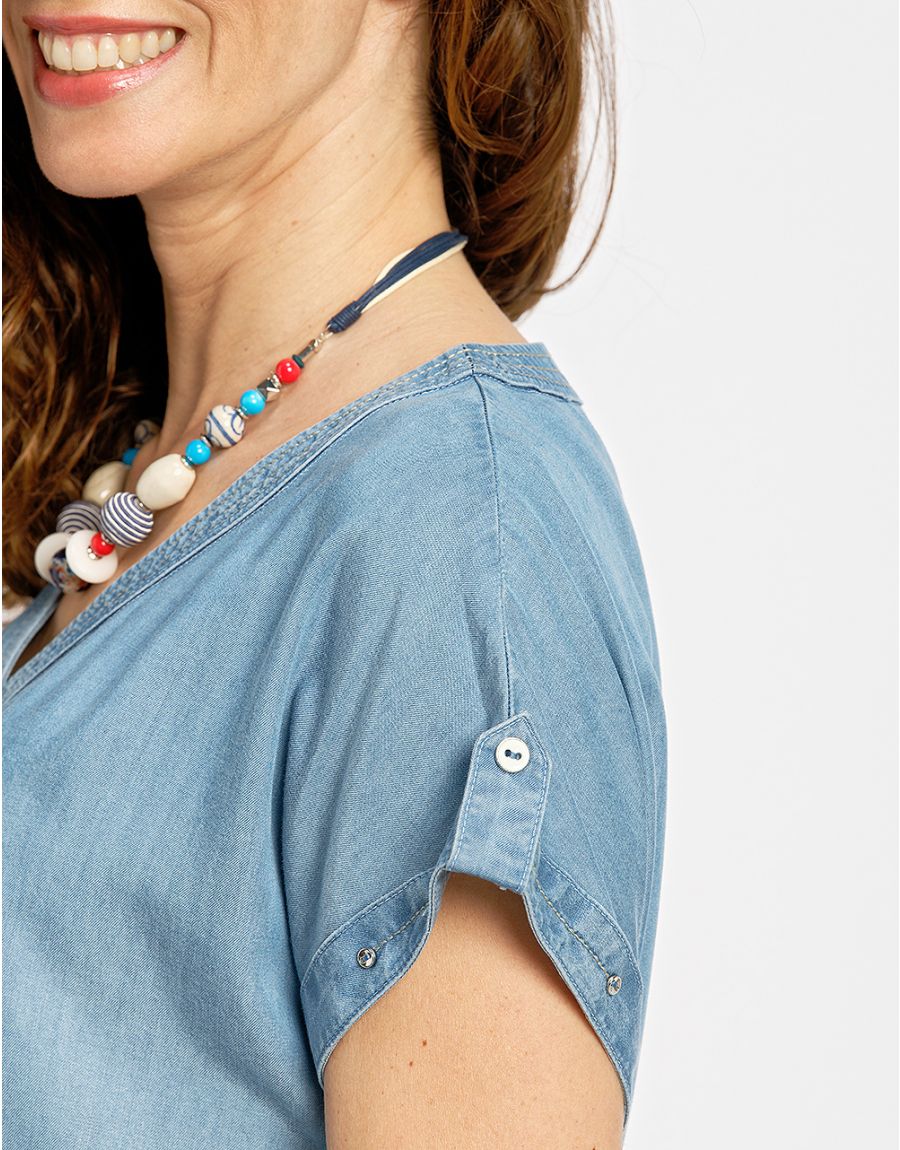 Robe à volants en lyocell