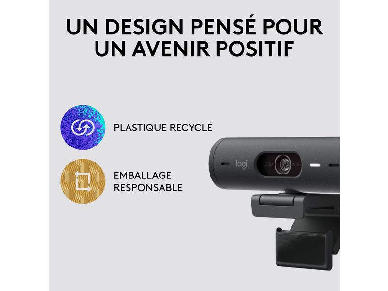 Logitech Webcam Brio 500 Graphite Full HD-Webcam mit RightLight 4 und HDR