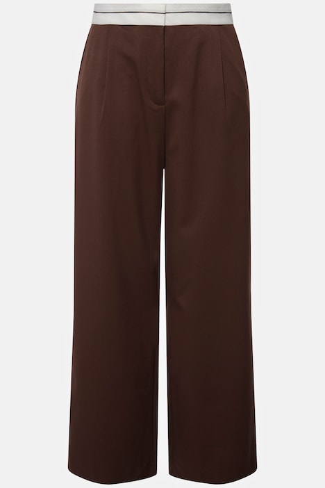 Bundfaltenhose, Wide Fit, High Waist, Elastikbund