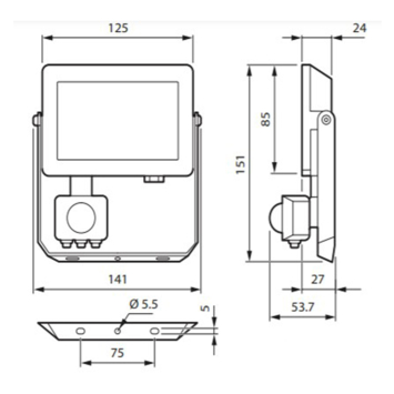 Philips LED straler met bewegings- en dag/nachtsensor 20W 4000K