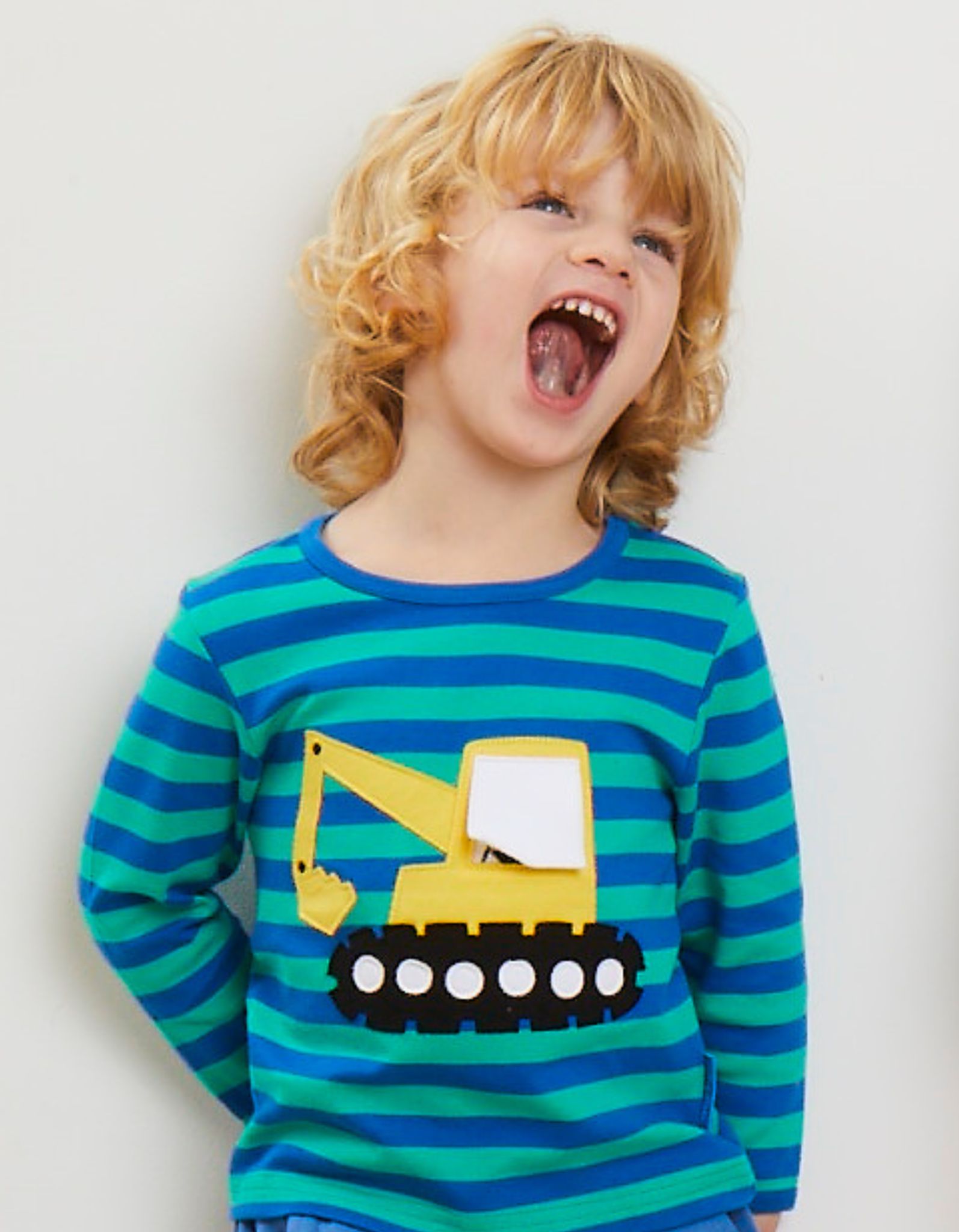 Toby Tiger Langarmshirt mit Bagger Applikationen