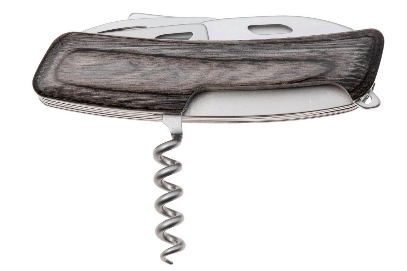 Swiza SH09 TR AM, KST.0136.6510, Laminate Black, Zwitsers zakmes, partly serrated, 9 tools