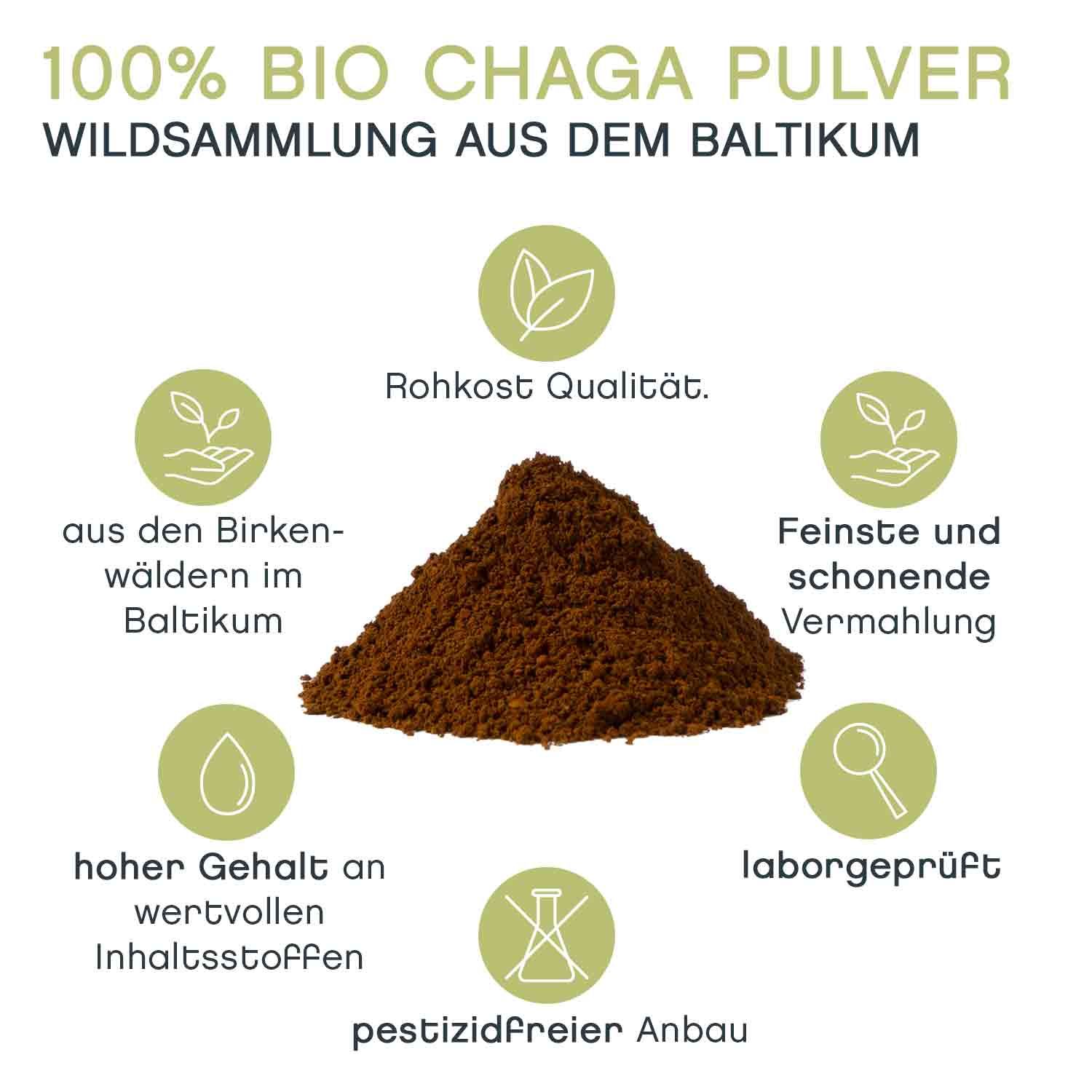 tea exclusive - Chaga Pilz Pulver bio wildsammlung