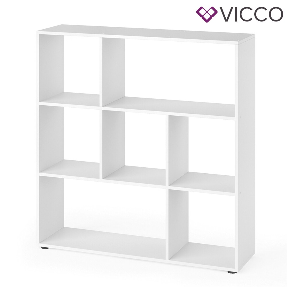 VICCO Raumteiler NOVE 7 Fächer Weiß - Bücherregal Würfelregal Standregal Regal