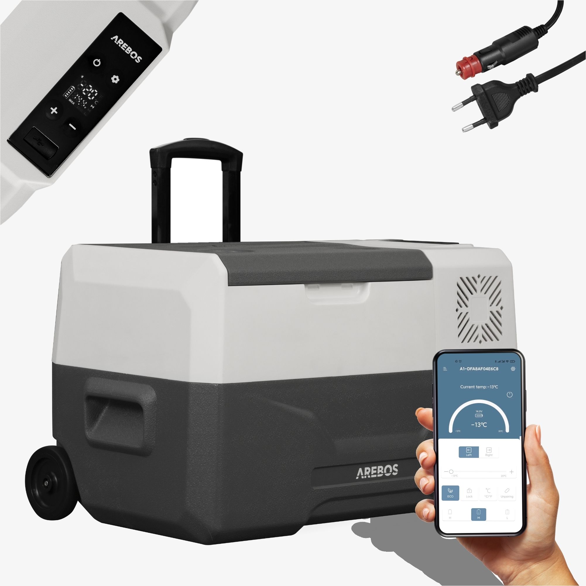 Kompressor Kühlbox mit Rollen 27 L