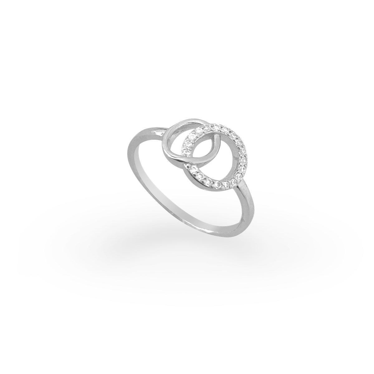 Bague en argent 925 rhodié avec oxydes de zirconium