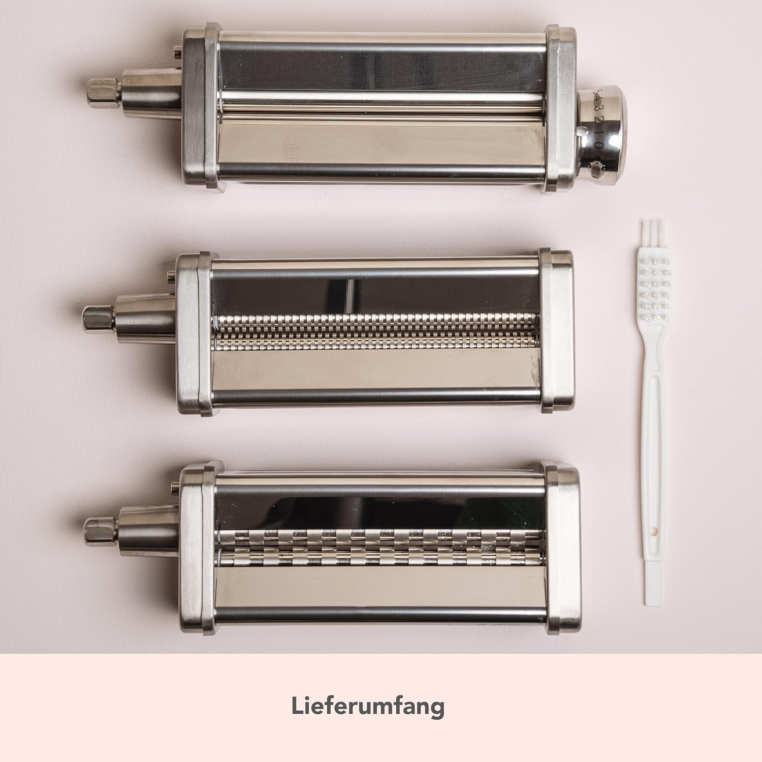 Wundermix - Nudelmaschine – 3-tlg. WunderCentix® Nudelaufsatz für Thermomix TM6 TM5 & KitchenAid • Spaghetti, Fettuccine & Lasagne selbst machen • Pastaaufsatz Thermomix • Pastawalze & -schneider Set