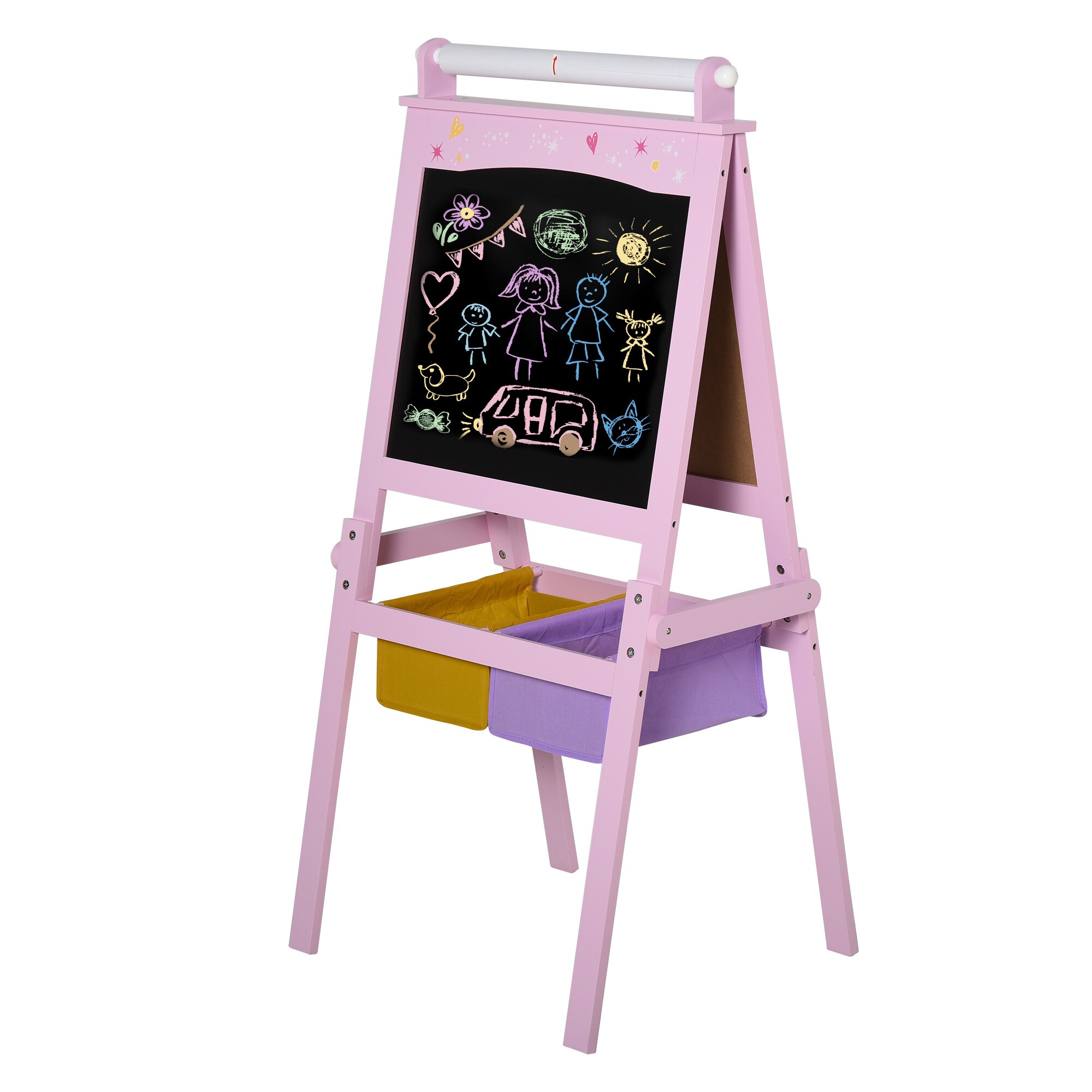HOMCOM 3in1 Kindertafel rosa 58,5 x 50,5 x 118 cm (LxBxH)