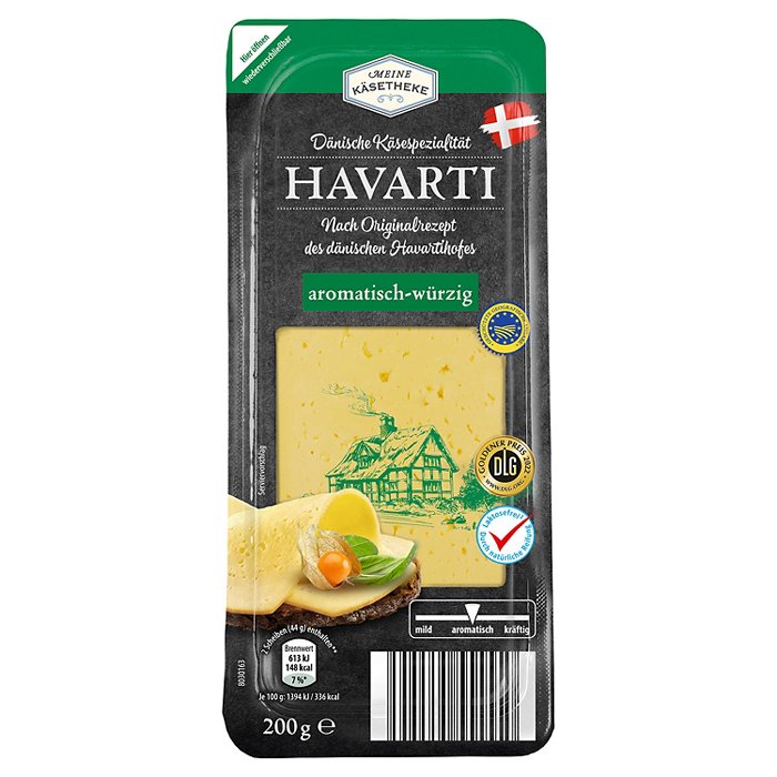 MEINE KÄSETHEKE Dänischer Schnittkäse 200 g, Havarti