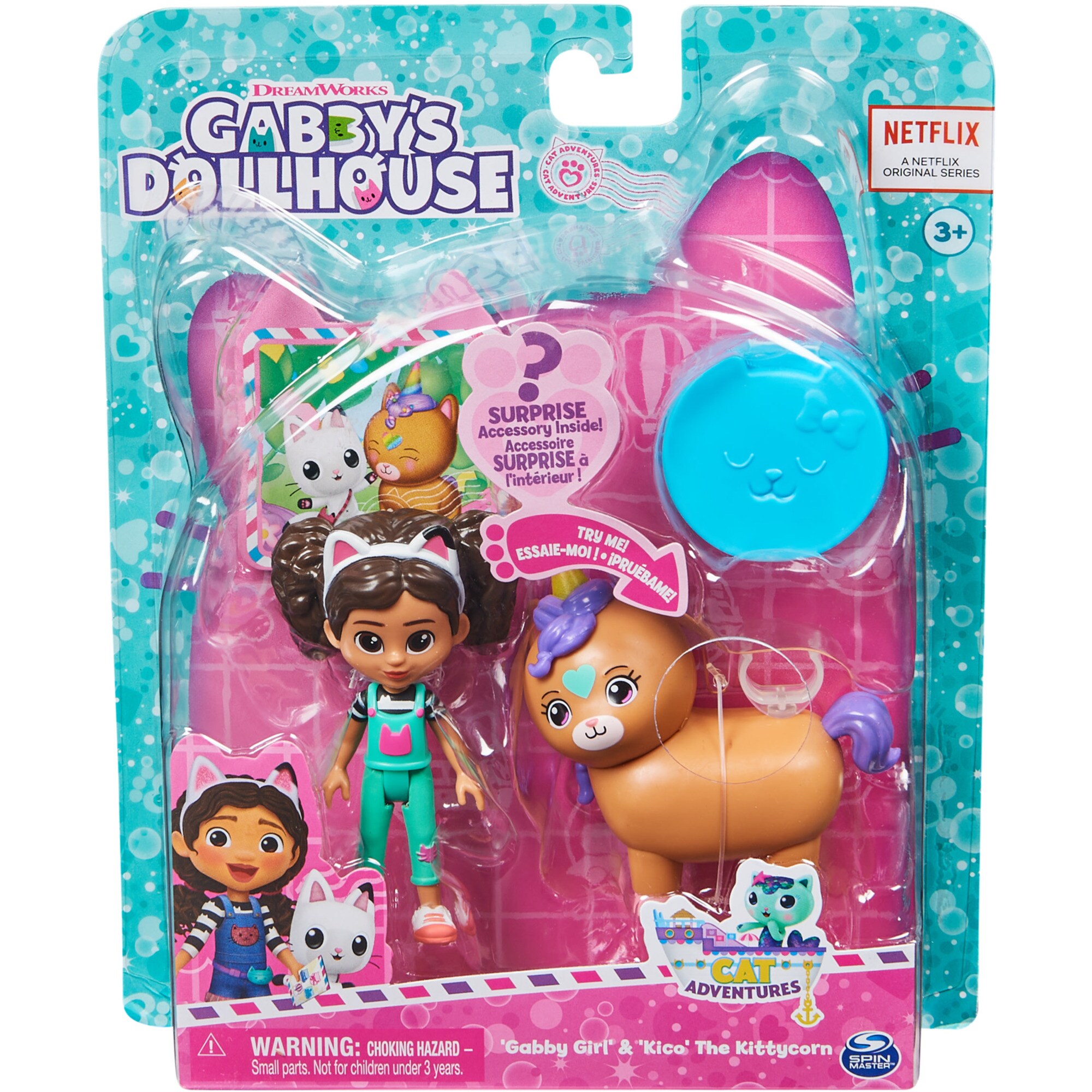 Spin Master Spielfigur DreamWorks Gabby's Dollhouse Cat Adventures - Cat-tivity Set Kittycorn Pferd