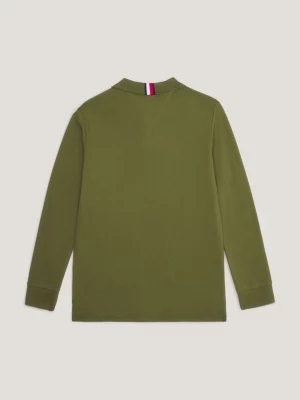 Polo de manga comprida com corte regular e blocos de cores
