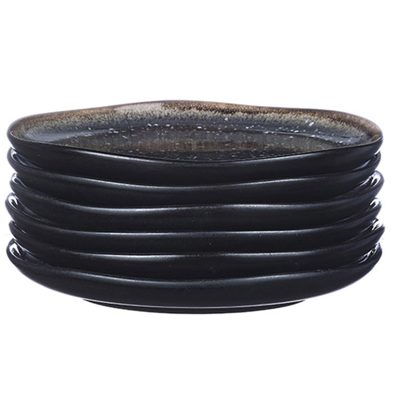 Bjorn 6 Assiettes en Grès Iris bleu foncé - D.16 cm