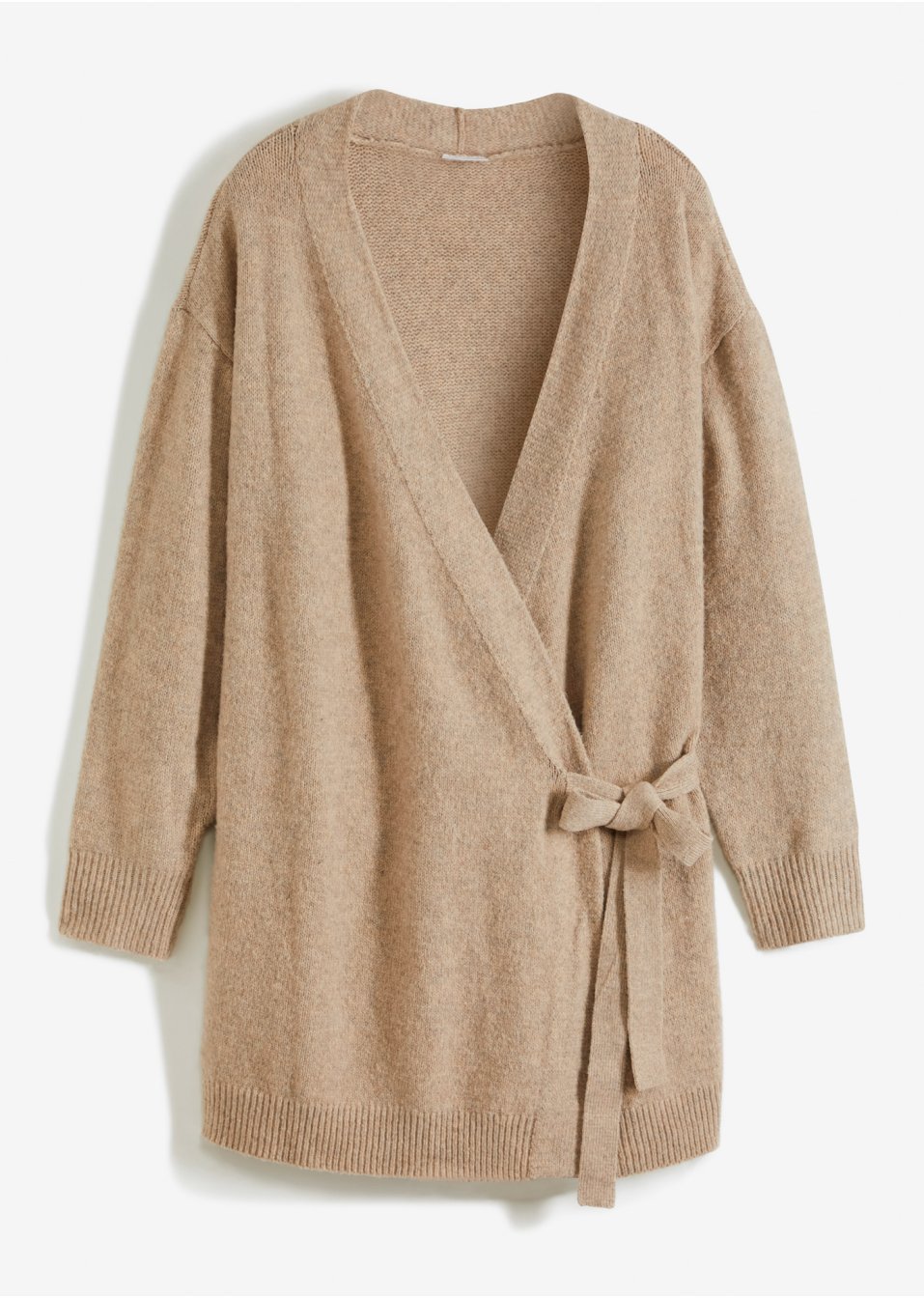 Gilet long en maille style portefeuille