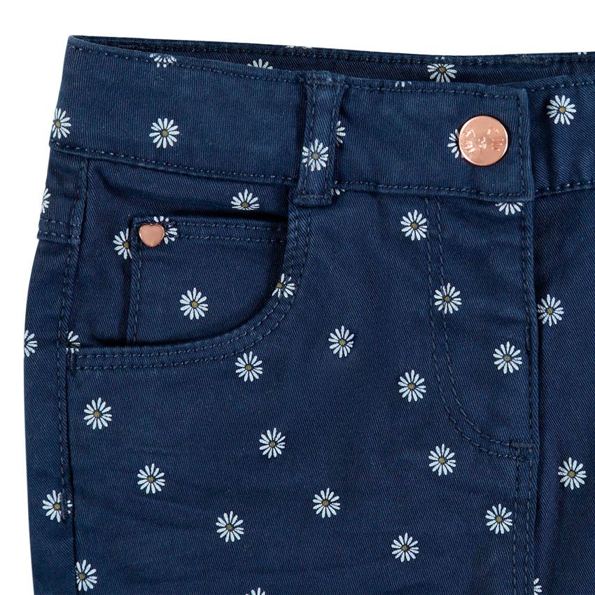 Pantalon effet crinkle imprimé all-over - Bleu marine
